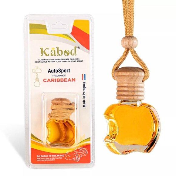 set of 2 Car Air Freshener Caribbean Scent Wooden Lid  10ml Long-Lasting Aroma - Picture 2 of 8